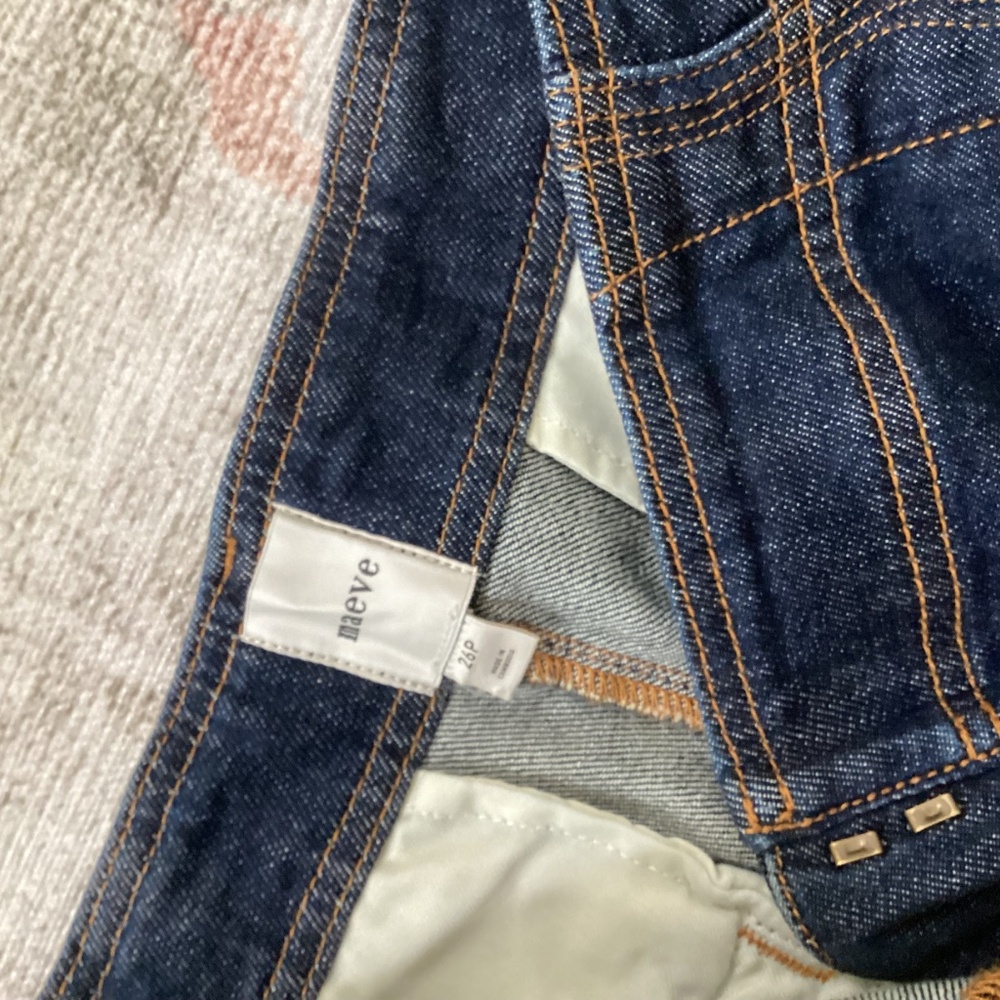 Maeve Scallop-Edge High-Rise Wide-Leg Jeans Maeve size 26p - Picture 4 of 9